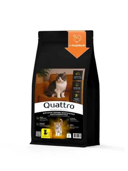 Корм для котят Экзотическая короткошёрстная, с индейкой, 2кг