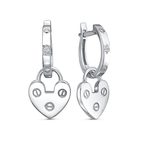 Серьги из серебра 925 пробы с Фианит