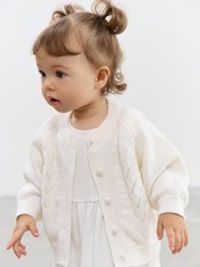 Кардиган "Снежинка" из смесовой шерсти 0+