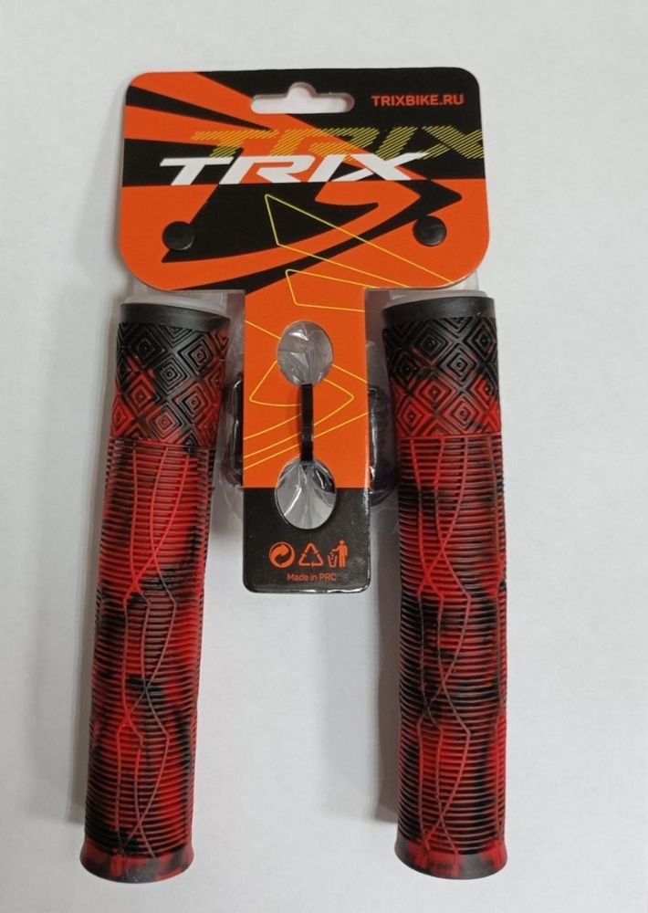 Грипсы TRIX, для BMX, резиновые, 166мм, противоскользящие, двухцветная комбинация, черно-красный