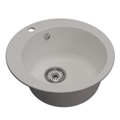 Мойкa ML-GM13 КОМФОРТ круглая, ультра-белая  (341), 495мм (глуб. чаши 200)