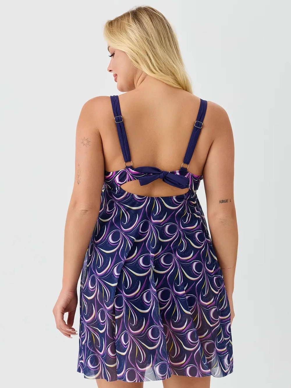 Купальник-платье слитный большой размер