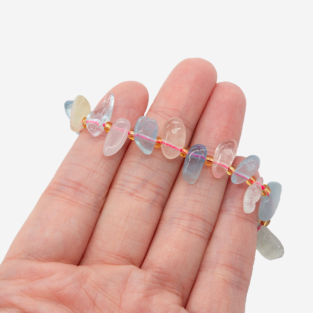 Микс бериллов натуральный, перышки, 10-19мм