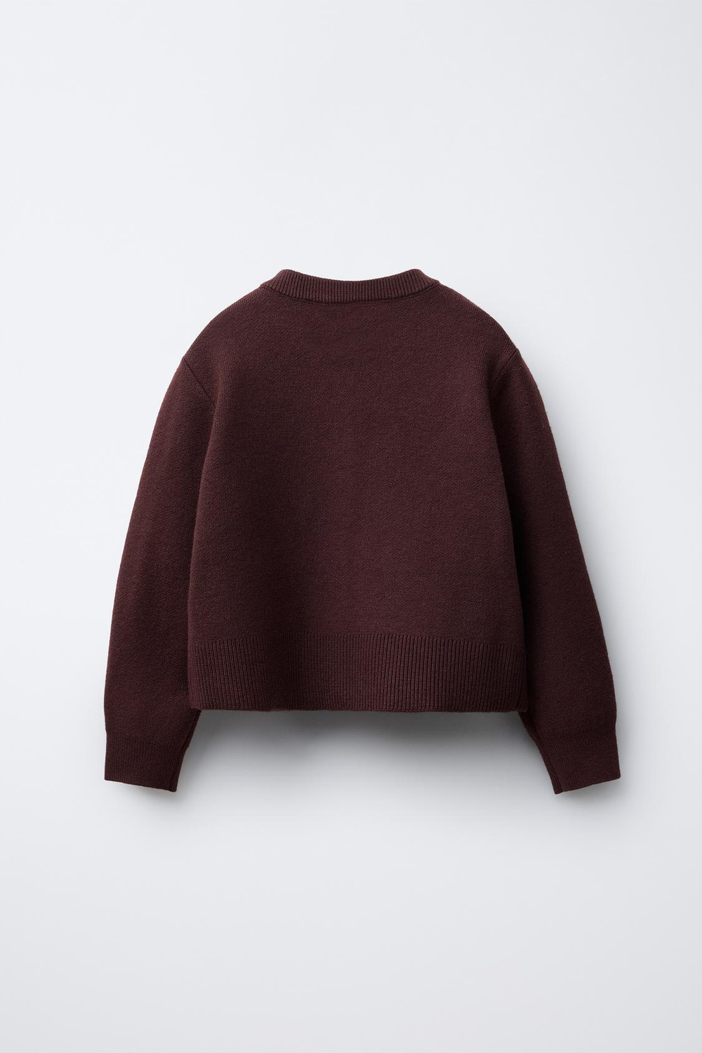 ZARA ВЯЗАНЫЙ КАРДИГАН С КАРМАНАМИ, БУРГУНДИ