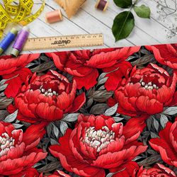 Ткань премиум бифлекс яркая цветочная фантазия