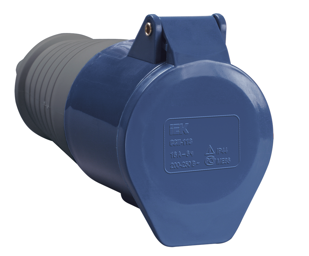 Розетка переносная ССИ-213 16А-6ч/200-250В 2P+PE IP44 IEK