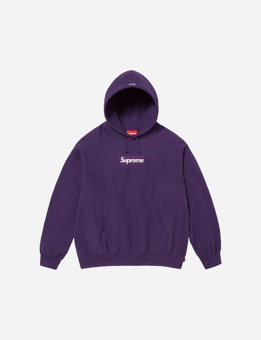 Supreme Box Logo Hooded Sweatshirt Purple