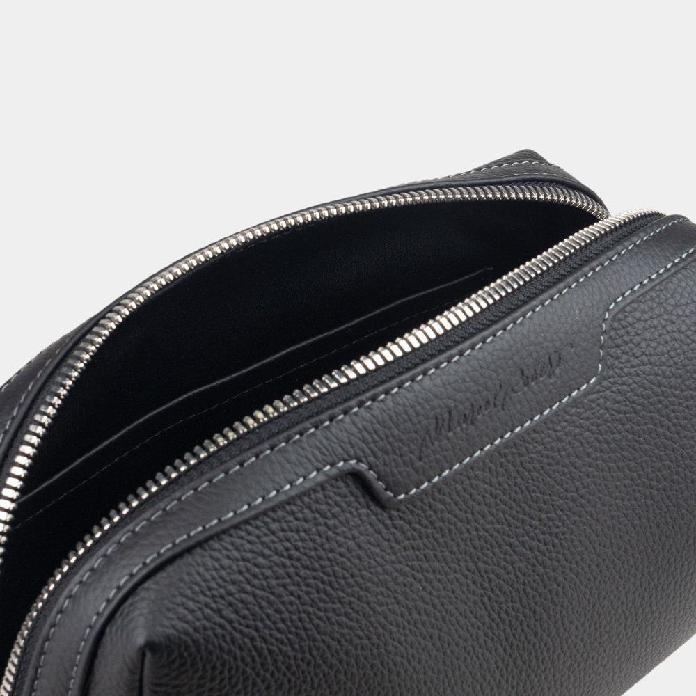 Несессер Trapèze из кожи теленка, черного цвета