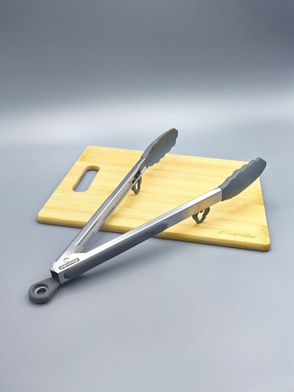 Щипцы силиконовые 30,5 см. Kamille КМ 7512 с ручками из нержавеющей стали