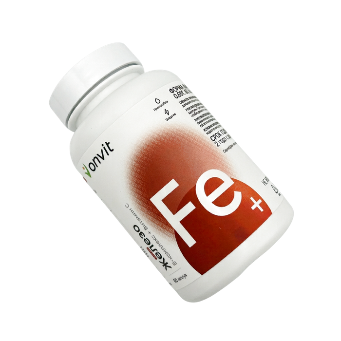 Железо хелат с комплексом витаминов B + витамин C, ONVIT, 60 капсул 2