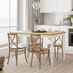 Стол обеденный Дандерид, Икея,130х80 см со шпонированной дубом столешницей, белый