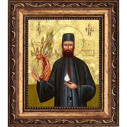 Ефрем Новый (Новоявленный), Новомакрийский, Неамакринский преподобномученик. Икона на холсте.