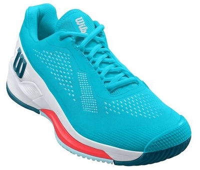 Женские Кроссовки теннисные Wilson Rush Pro 4.0 W - scuba blue/white/fiery coral