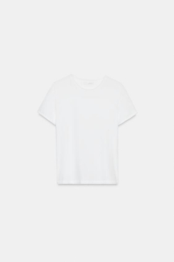 ZARA ФУТБОЛКА С КОРОТКИМИ РУКАВАМИ И ЭФФЕКТОМ ПОТЕРТОСТИ, БЕЛЫЙ