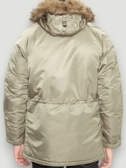 Куртка Аляска Alpha Slim Fit N-3B Parka (бежевая - dark khaki/orange)