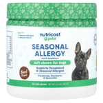 Nutricost, Pets, от сезонной аллергии, для собак, говядина, 60 жевательных таблеток, 180 г (6,4 унции)