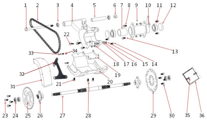 Запчасти F к квадроциклу Motax Gekkon 110