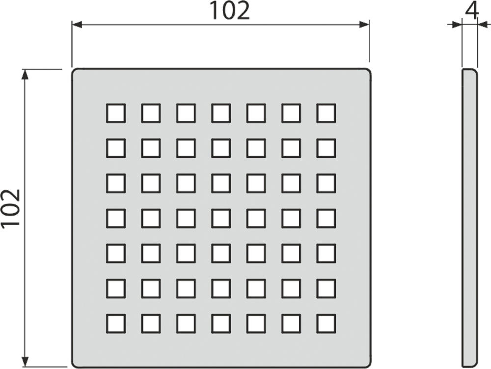 Решетка для сливных трапов AlcaPlast MPV014 102?102 мм, нержавеющая сталь
