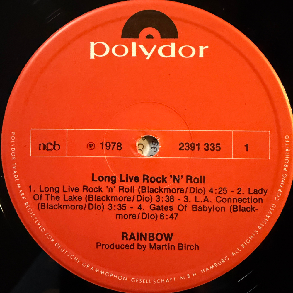 Rainbow ‎– Long Live Rock 'N' Roll (Скандинавия 1978г.)