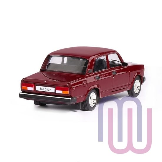 Модель машины ТМ АВТОПАНОРАМА 1/24 ВАЗ 2107, бордовый (свет, звук) JB1200159