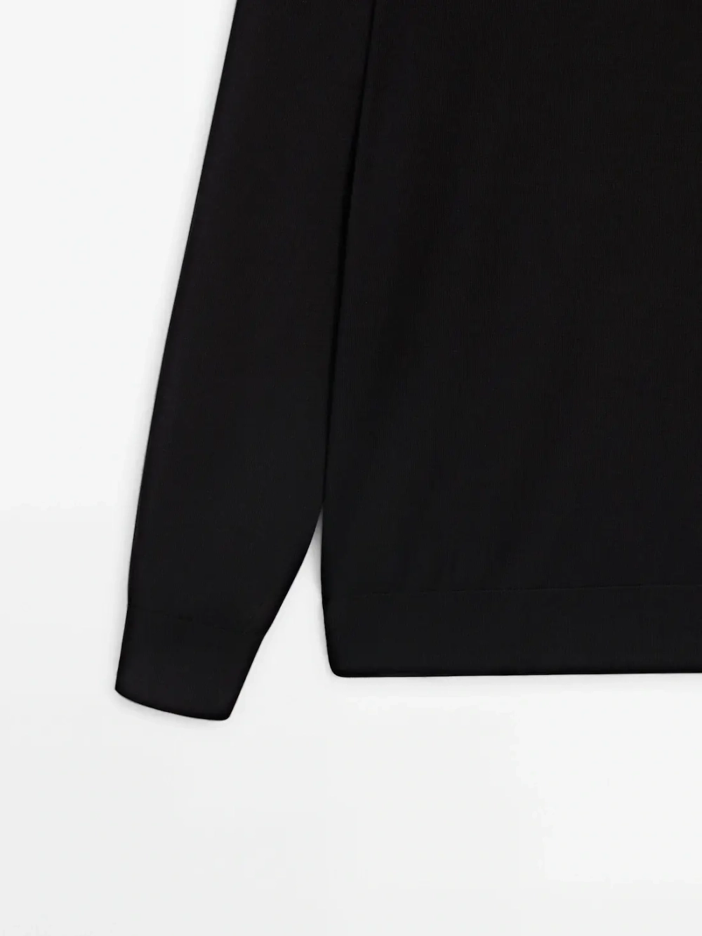 Massimo Dutti Хлопковый свитер с длинными рукавами, черный