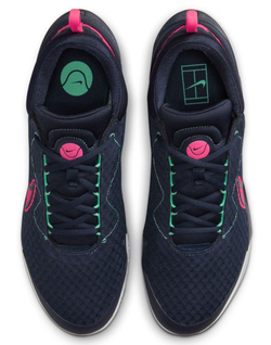 Мужские кроссовки теннисные Nike Zoom Court Pro - obsidian/green glow/white/hyper pink
