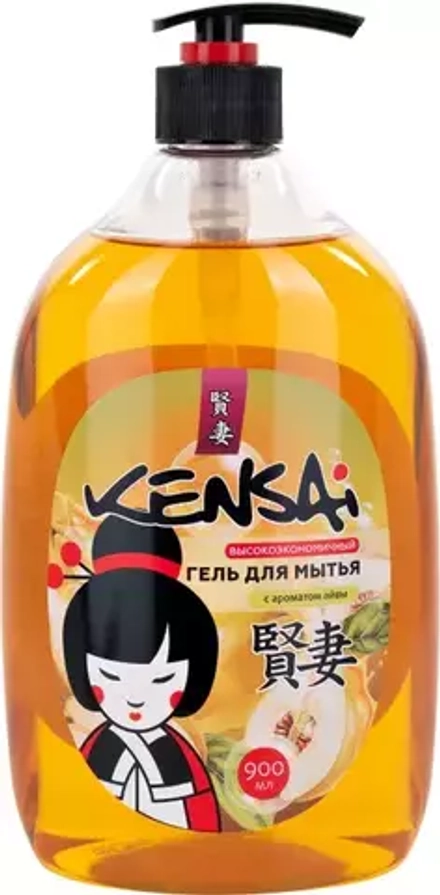 Высокоэкономичный гель KENSAI для мытья посуды и детских принадлежностей с экстрактом айвы 900 мл