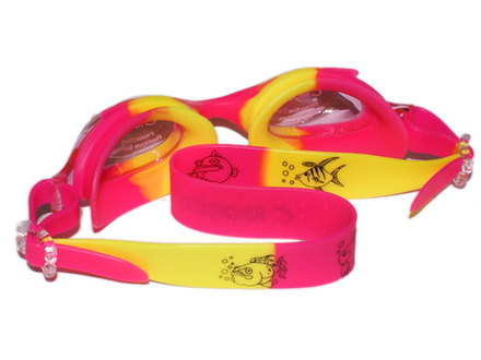 Очки для плавания подростковые LEACCO :SG700  (Розово-жёлтые РЖ)