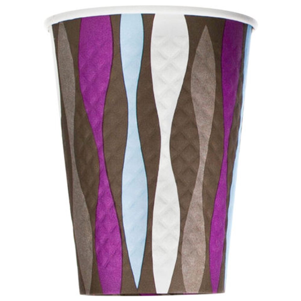 Стакан одноразовый бумажный 300/430 мл, диаметр 90 мм, конгрев/печать, "Волна", КОМПЛЕКТ 50 шт., WELDAY (ВЭЛДЭЙ), 702699