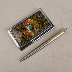 Набор подарочный "Подарок строителю" с ручной росписью с ручкой Parker в футляре