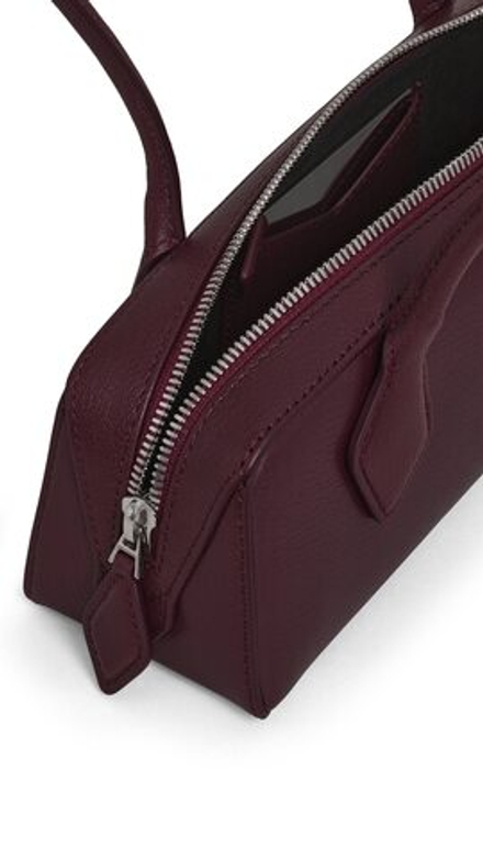 ALAIA МАЛЕНЬКАЯ КОЖАНАЯ СУМКА LE TECKEL, ГРАНАТОВО-КРАСНЫЙ