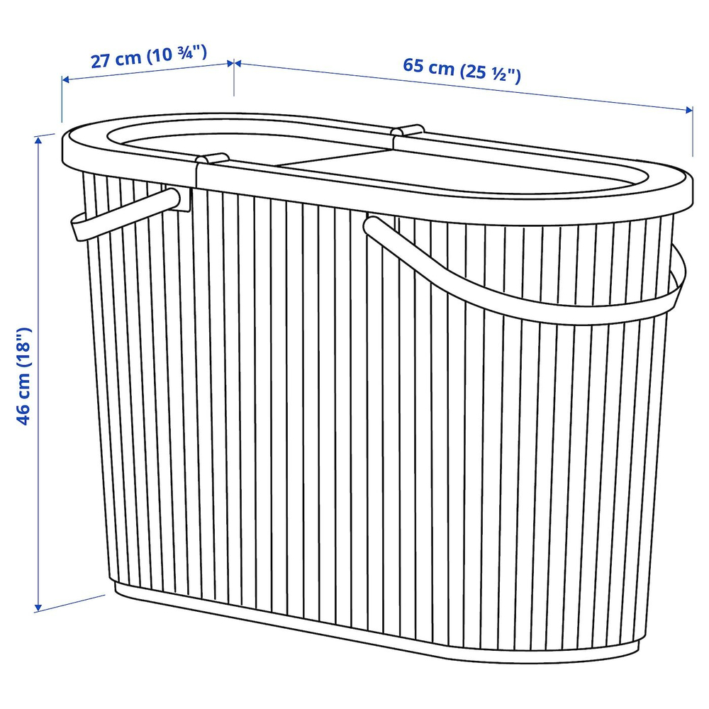 IKEA DAMMÄNG  (ИКЕА ДАММÄНГ)  -  Корзина с крышкой, серо-зеленая, 48 л