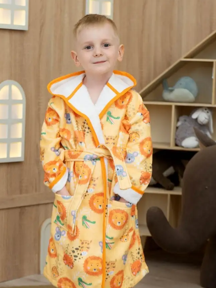 Халат детский махровый &quot;Polens&quot; Lion King для мальчиков Желтый