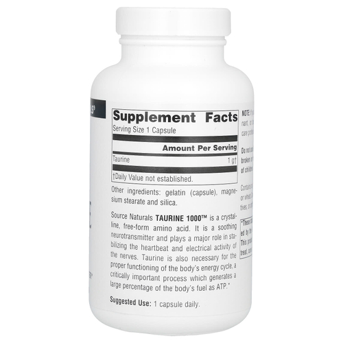 Source Naturals, таурин, 1000 мг, 120 капсул