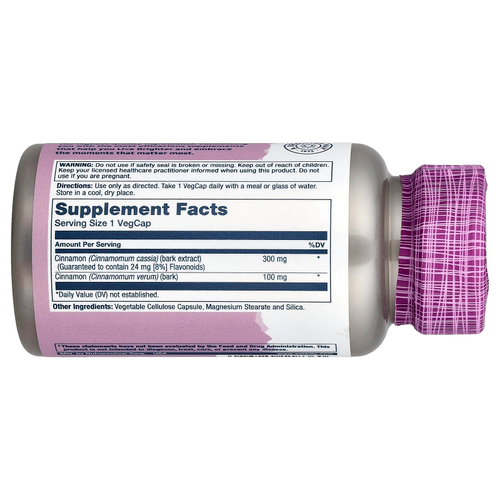 Solaray, Vital Extracts, корица, 60 растительных капсул