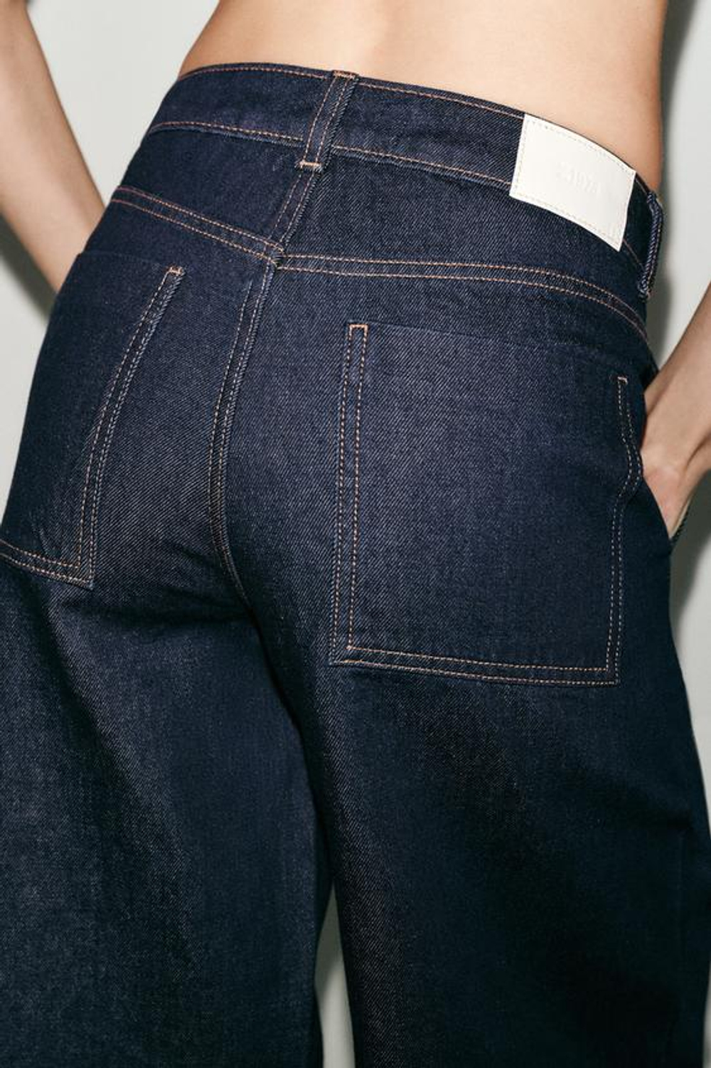 ZARA ДЖИНСЫ Z1975 WIDE LEG СО СРЕДНЕЙ ПОСАДКОЙ, СИНИЙ