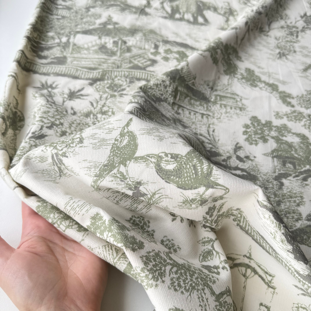 Микровельвет 100% хлопок Китайская церемония (зелёный)