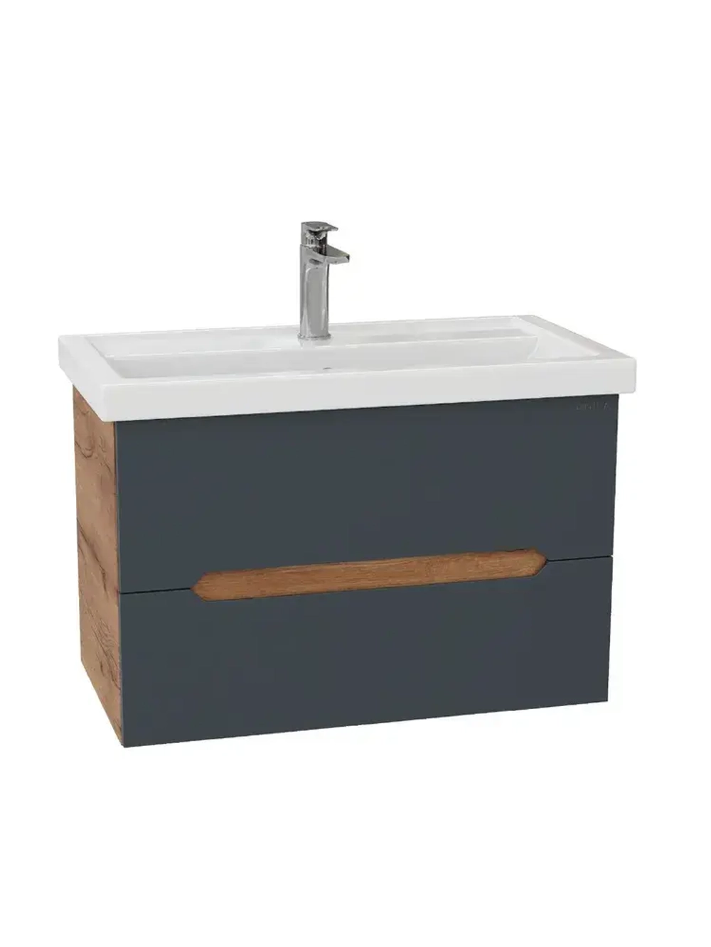 Тумба Onika Айленд 70 подвесная, графит/дуб крафт золотой + ум. Фостер-70 107068