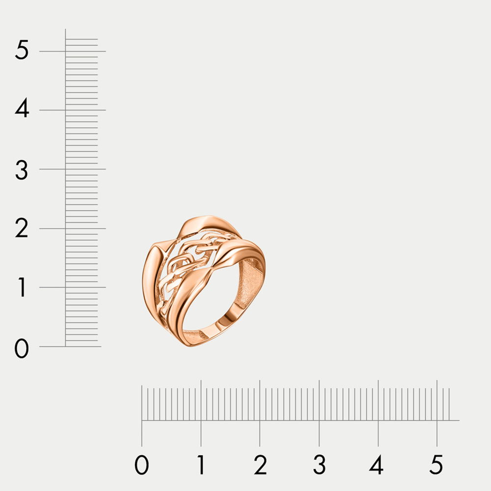 Кольцо женское из розового золота 585 пробы без вставки (арт. 10-10000-2276)