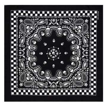 Бандана с черепами и ч/б клеткой (005)