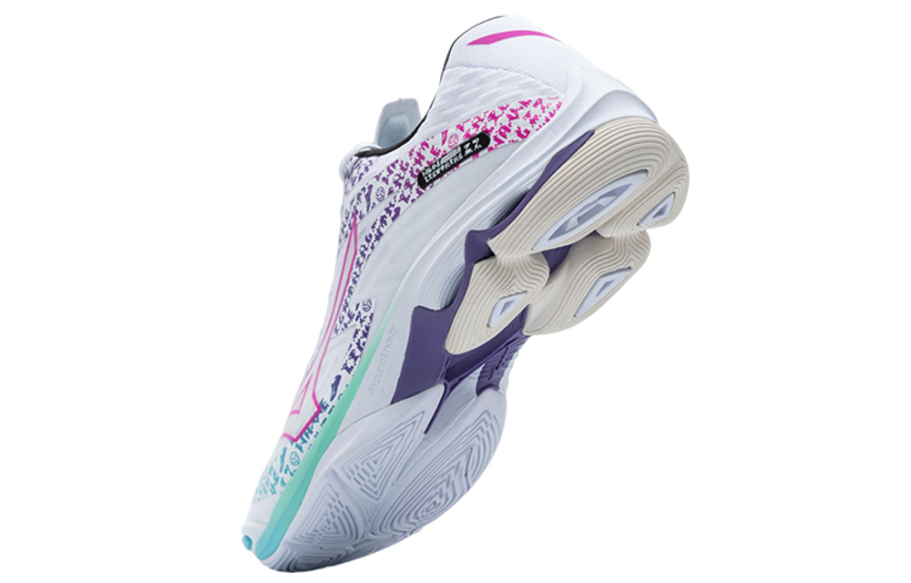 Mizuno Wave Lightning Z7 Slip Resistant Abrasion Resistant Low top Volleyball Shoes Unisex White Purple
