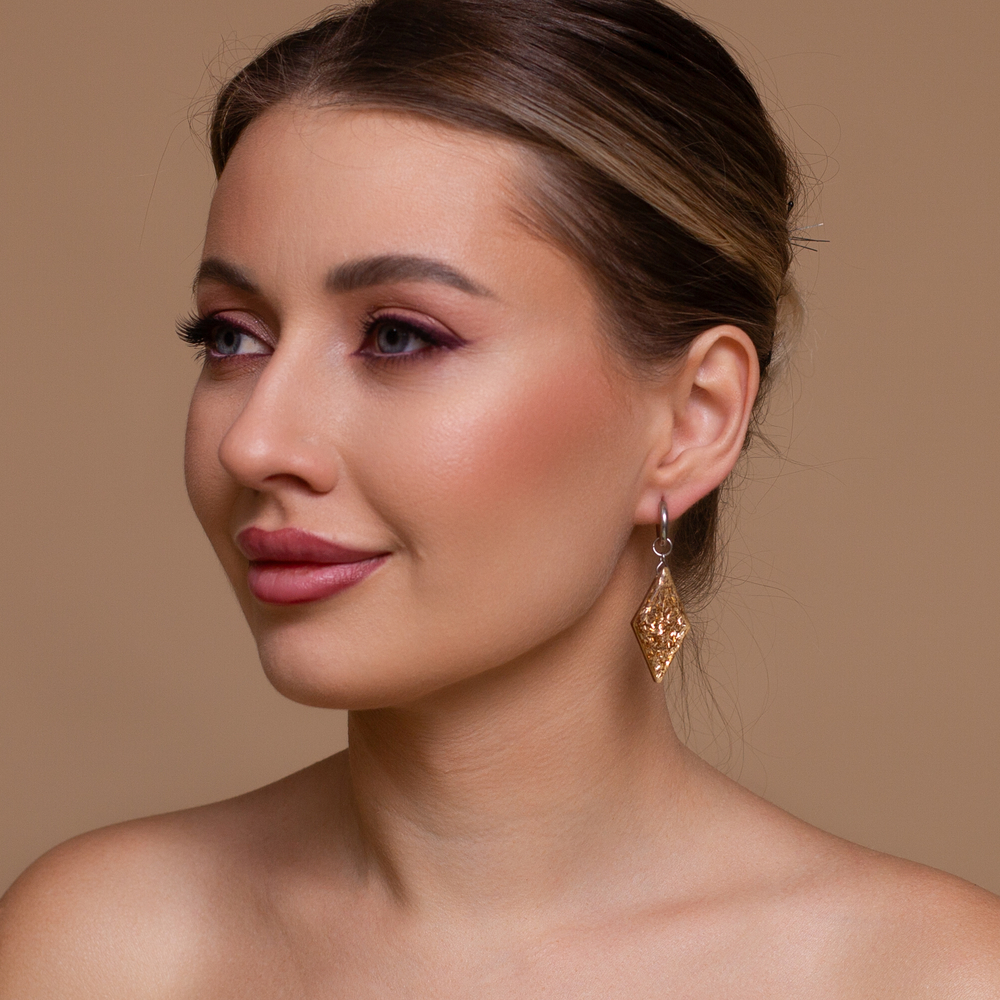 Серьги - Конго с Подвесками - Золотой Блеск/Золото