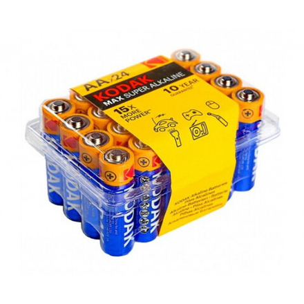Батарейки Kodak LR6-24 plastic box MAX SUPER Alkaline [24 AA PVC]