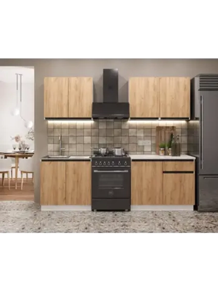 Кухонный гарнитур 180 модульный Дуб крафт золотой