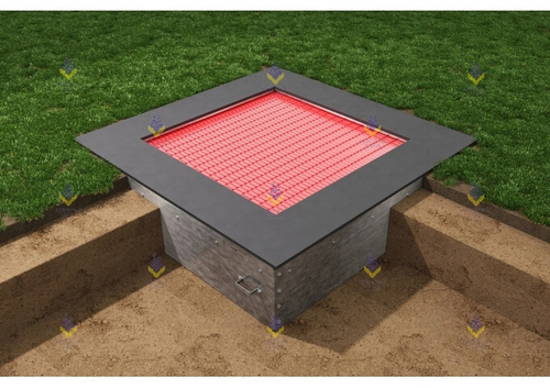 Квадрат батут для детской площадки 180  (прыж. пов. 121х121) красный