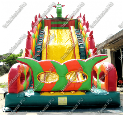 Батут-горка "Дракон 3" с шипами, два входа 10*5*8 м