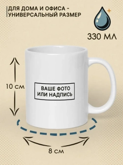 Кружка с фотографией, своим принтом и надписью на заказ