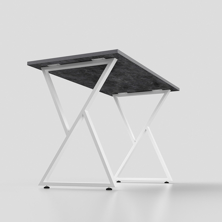 Стол 120х60 Темный Цемент Зигзаг белое