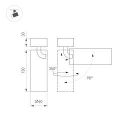 Светильник SP-GABI-SURFACE-FLAP-R60-12W Day4000 (BK, 36 deg, 230V) (Arlight, IP40 Металл, 5 лет) 049923