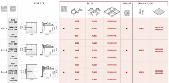 Зонт профессиональный 3х3 м с подсветкой Galileo Wood Light